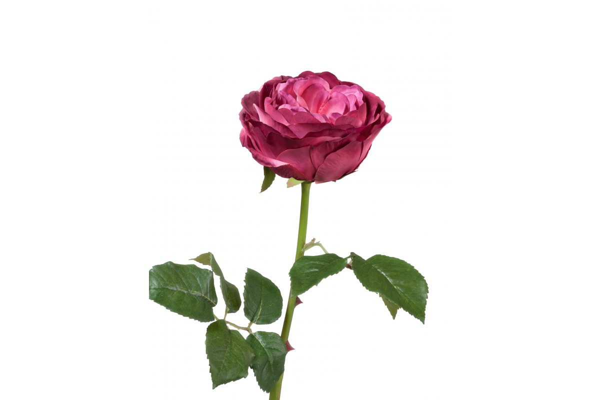 Роза Джема искусственная темная фуксия 56 см