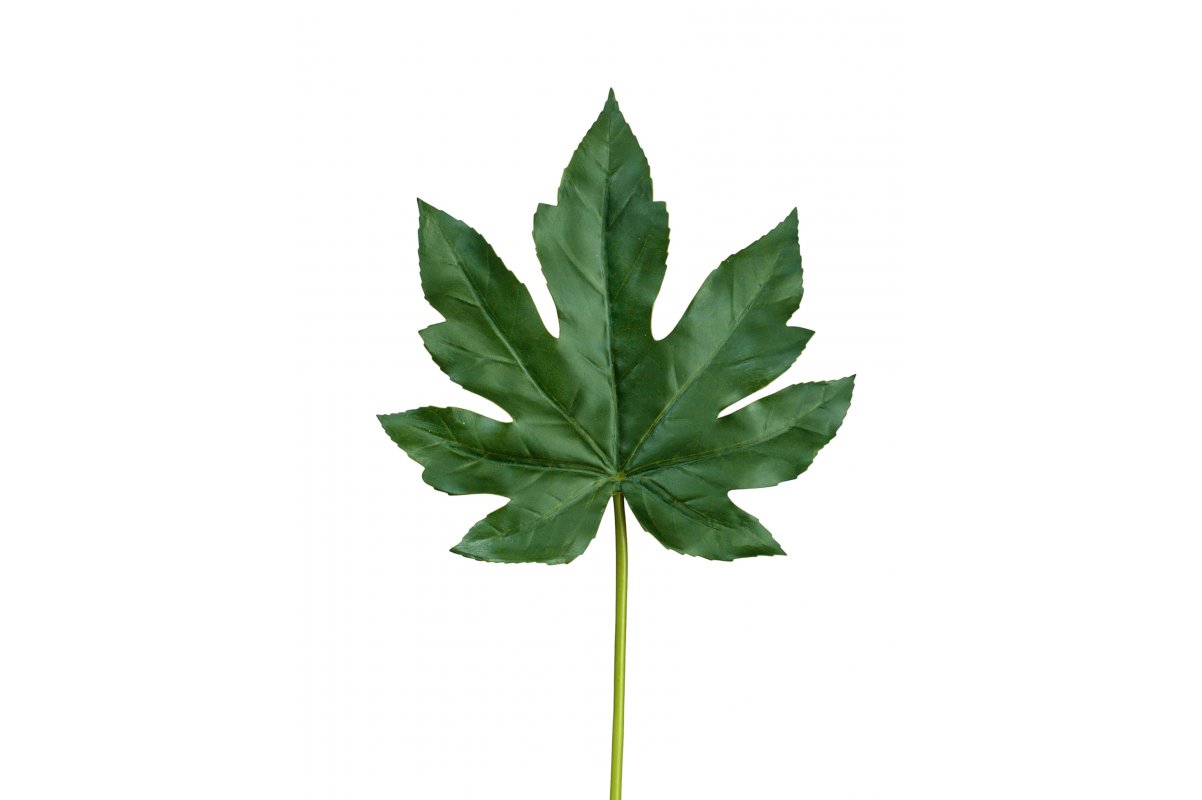 Лист Аралии искусственный темно зеленый 42 см