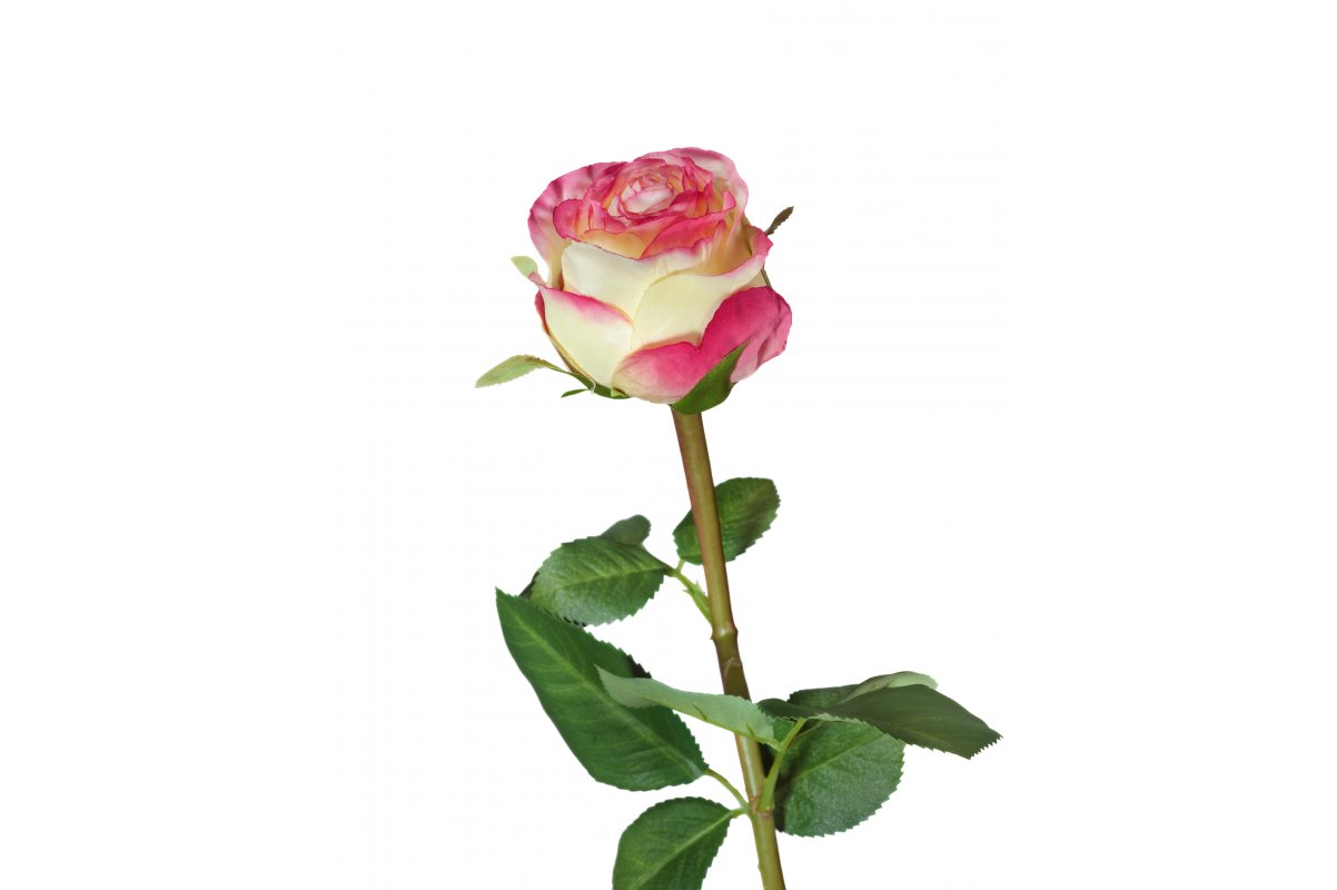 Роза Эсперанса искусственная лимонно-розовый 49 см
