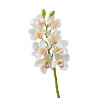 Орхидея Цимбидиум искусственная белая ветвь средняя 67 см  (Real Touch)