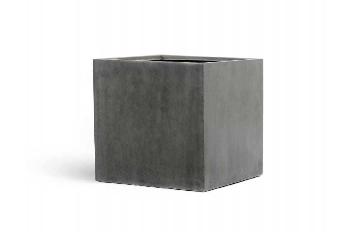 Кашпо Treez Effectory Beton куб темно-серый 30 см - Фото 3