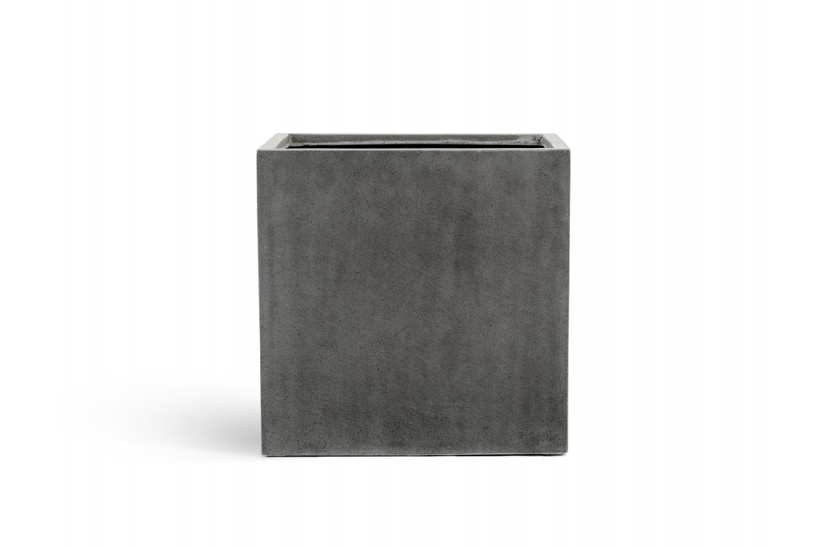 Кашпо Treez Effectory Beton куб темно-серый 30 см - Фото 4