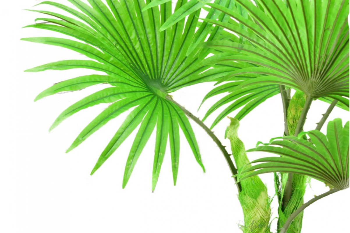 Пальма Вашингтония искусственная веерная в кашпо 120 см - Фото 2