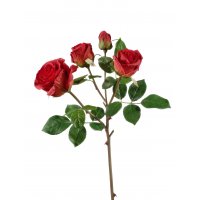 Роза Флорибунда ветвь искусственная красная 60 см