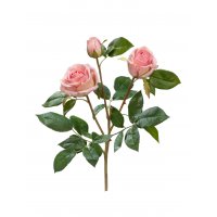 Роза Флорибунда Мидл искусственная ветвь нежно-розовая 36 см