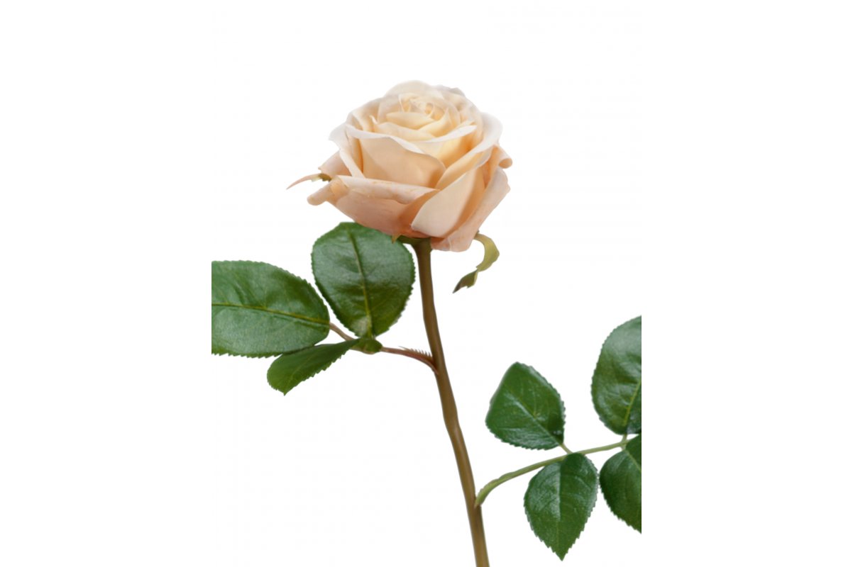 Роза Флорибунда Мидл Искусственная кремово-розовая 34 см