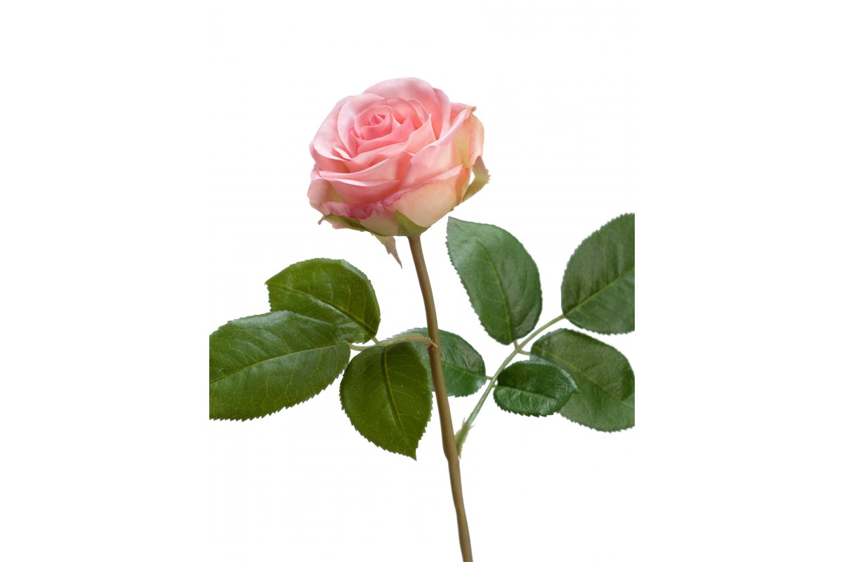 Роза Флорибунда Мидл искусственная нежно-розовая 34 см
