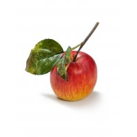 Яблоко на веточке искусственное красно-желтое 7 см