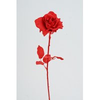 Роза Шарон новогодняя искусственная красная 63 см