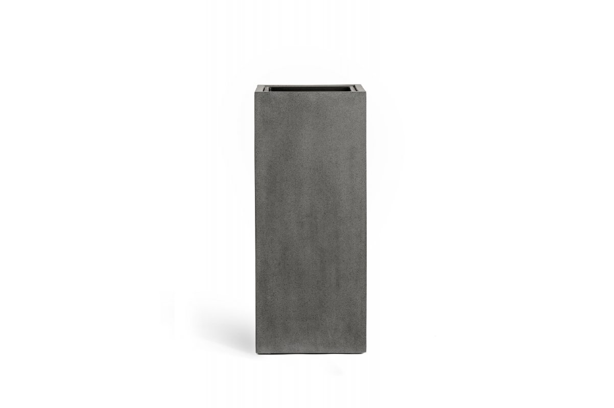Кашпо Treez Effectory Beton высокий куб темно-серый бетон от 60 до 97 см - Фото 3
