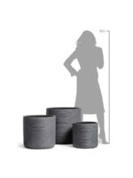 Кашпо напольное для цветов, TREEZ ERGO TreeLine, цилиндр, керамический горшок, дымчато-серый бетон, 32x34 см, 25 л, для интерьера, для улицы — изображение 2