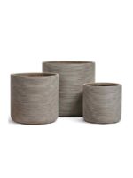 Кашпо напольное для цветов, TREEZ ERGO TreeLine, цилиндр, керамический горшок, капучино , 49x50 см, 96 л, для интерьера, для улицы