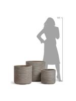 Кашпо напольное для цветов, TREEZ ERGO TreeLine, цилиндр, керамический горшок, капучино , 49x50 см, 96 л, для интерьера, для улицы — изображение 2