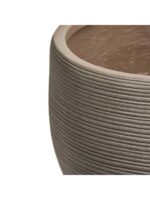 Кашпо напольное для цветов, TREEZ ERGO TreeLine, сферическая чаша , керамический горшок, капучино , 38x49 см, 60 л, для интерьера, для улицы — изображение 3