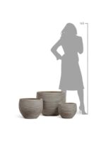 Кашпо напольное для цветов, TREEZ ERGO TreeLine, сферическая чаша , керамический горшок, капучино , 38x49 см, 60 л, для интерьера, для улицы — изображение 2