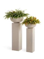 Кашпо напольное для цветов, TREEZ Effectory Beton, Колонна , керамический горшок, Белый песок, 120x34 см, - л, для интерьера, для улицы — изображение 4