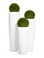 Кашпо напольное для цветов, TREEZ Effectory Gloss, высокий конус, керамический горшок, Белый гланцевый лак, 75x34 см, 60л/10л л, для интерьера, для улицы — изображение 10