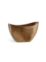 Кашпо напольное для цветов, TREEZ Effectory Metal, лодка, керамический горшок, Тёмное-матовое золото, 20x37 см, 0 л, для интерьера — изображение 3