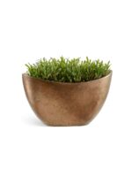 Кашпо напольное для цветов, TREEZ Effectory Metal, лодка, керамический горшок, Тёмное-матовое золото, 20x37 см, 0 л, для интерьера — изображение 2