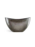 Кашпо напольное для цветов, TREEZ Effectory Metal, лодка, керамический горшок, стальное серебро, 20x37 см, 0 л, для интерьера