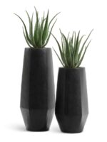 Кашпо напольное для цветов, TREEZ Effectory Crystal, Многогранник, керамический горшок, Антрацит, 75x38 см, 65л/10л л, для интерьера, для улицы — изображение 11