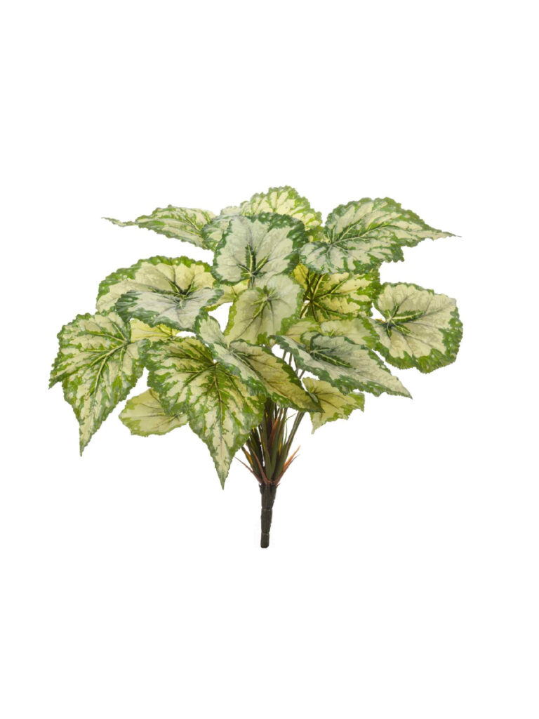 Искусственное растение Бегония куст крупнолистная светло-зелёная большая