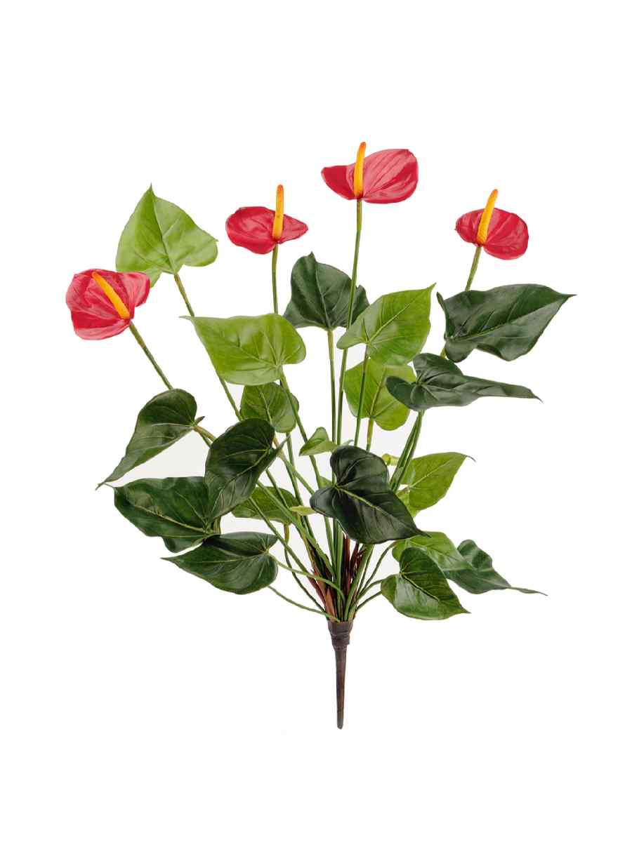 20.1108R Искусственное растение Антуриум куст де люкс красный, Treez 20.1108R — изображение 1