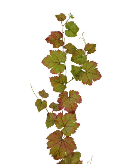 Искусственное растение Виноградная гирлянда зелёная с прожилками бордо