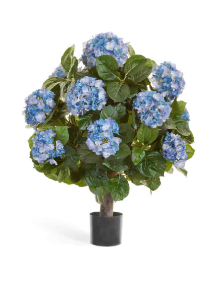 Искусственное растение Гортензия куст Макси тёмно-голубой в горшке