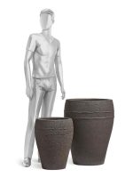 Кашпо напольное для цветов, TREEZ ERGO Nero, амфора , керамический горшок, чёрный туф, 50x40 см, 50 л, для интерьера, для улицы — изображение 2