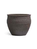 Кашпо напольное для цветов, TREEZ ERGO Nero, чаша , керамический горшок, чёрный туф, 33x41 см, 33 л, для интерьера, для улицы — изображение 5