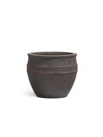 Кашпо напольное для цветов, TREEZ ERGO Nero, чаша , керамический горшок, чёрный туф, 33x41 см, 33 л, для интерьера, для улицы — изображение 6