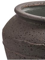 Кашпо напольное для цветов, TREEZ ERGO Nero, чаша-амфора, керамический горшок, чёрный туф, 46x54 см, 80 л, для интерьера, для улицы — изображение 4