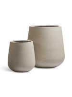 Кашпо напольное для цветов, TREEZ ERGO Fine rock, чаша , керамический горшок, белый песок , 67x66 см, 180 л, для интерьера, для улицы