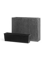Кашпо напольное для цветов, TREEZ Effectory Stone, дивайдер, керамический горшок, тёмно-серый камень, 75x92 см, 172/34 л, для интерьера, для улицы — изображение 2
