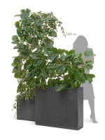 Кашпо напольное для цветов, TREEZ Effectory Stone, дивайдер, керамический горшок, тёмно-серый камень, 75x92 см, 172/34 л, для интерьера, для улицы — изображение 4