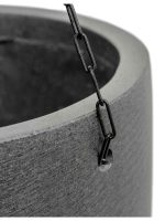Кашпо напольное для цветов, TREEZ Effectory Beton, Чаша большая подвесная, керамический горшок, Тёмно-серый бетон, 28x27 см, 16 л, для интерьера, для улицы — изображение 2