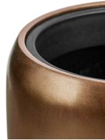 Кашпо напольное для цветов, TREEZ Effectory Metal, конус, керамический горшок, тёмное матовое золото, 68x43 см, 80/18,5 л, для интерьера, для улицы — изображение 4