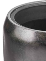 Кашпо напольное для цветов, TREEZ Effectory Metal, конус, керамический горшок, Стальное серебро, 68x43 см, 80/18,5 л, для интерьера — изображение 3