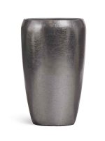 Кашпо напольное для цветов, TREEZ Effectory Metal, конус, керамический горшок, Стальное серебро, 68x43 см, 80/18,5 л, для интерьера — изображение 4