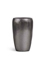 Кашпо напольное для цветов, TREEZ Effectory Metal, конус, керамический горшок, Стальное серебро, 68x43 см, 80/18,5 л, для интерьера — изображение 6