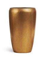 Кашпо напольное для цветов, TREEZ Effectory Metal, конус, керамический горшок, сусальное золото, 51x32 см, 37/10 л, для интерьера, для улицы — изображение 4