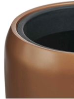 Кашпо напольное для цветов, TREEZ Effectory Metal, конус, керамический горшок, Лаковое тёмное золото, 51x32 см, 37/10 л, для интерьера, для улицы — изображение 3