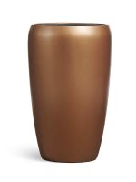 Кашпо напольное для цветов, TREEZ Effectory Metal, конус, керамический горшок, Лаковое тёмное золото, 51x32 см, 37/10 л, для интерьера, для улицы — изображение 5