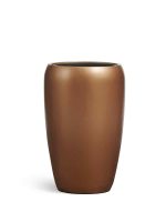 Кашпо напольное для цветов, TREEZ Effectory Metal, конус, керамический горшок, Лаковое тёмное золото, 51x32 см, 37/10 л, для интерьера, для улицы — изображение 7