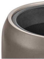 Кашпо напольное для цветов, TREEZ Effectory Metal, конус, керамический горшок, Лаковое тёмное серебро, 51x32 см, 37/10 л, для интерьера, для улицы — изображение 3