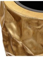 Кашпо напольное для цветов, TREEZ Effectory Metal, конус, керамический горшок, сусальное золото, 90x42 см, 105/12,5 л, для интерьера — изображение 4