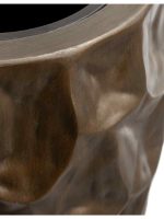 Кашпо напольное для цветов, TREEZ Effectory Metal, конус, керамический горшок, чернёная бронза, 29x42 см, 85/12,5 л, для интерьера — изображение 3