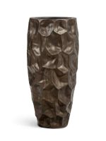 Кашпо напольное для цветов, TREEZ Effectory Metal, конус, керамический горшок, чернёная бронза, 29x42 см, 85/12,5 л, для интерьера — изображение 5