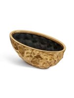 Кашпо напольное для цветов, TREEZ Effectory Metal, лодка, керамический горшок, сусальное золото, 15x41 см, 0 л, для интерьера, для улицы — изображение 4